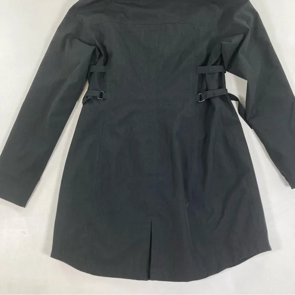 ATHLETA Midtown Rain Trench Coat Hooded | Dark Gray | Women’s Size M Waterproof - Picture 14 of 16